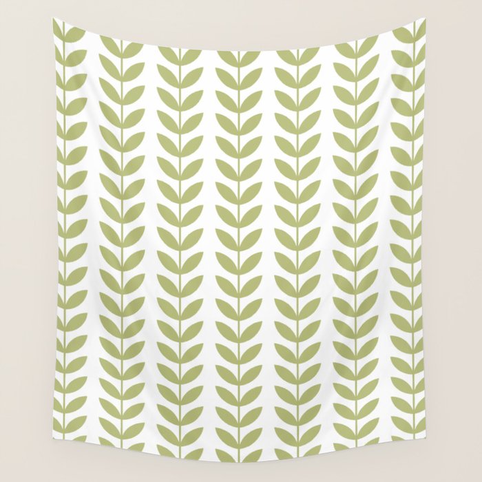 Scandinavian Mid Century Pattern Green Wall Tapestry Gallery Image 4