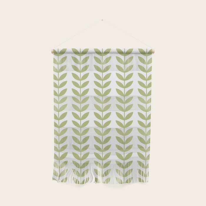 Scandinavian Mid Century Pattern Green Wall Hanging Gallery Image 1