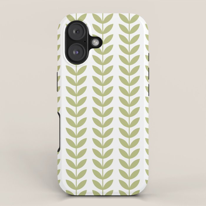 Scandinavian Mid Century Pattern Green iPhone Case Gallery Image 1