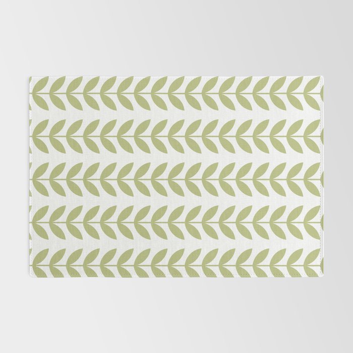 Scandinavian Mid Century Pattern Green Rug Gallery Image 2