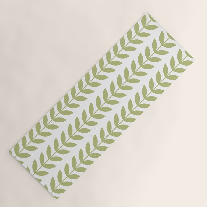 Scandinavian Mid Century Pattern Green Yoga Mat Gallery Image 1