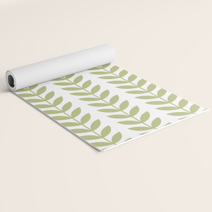 Scandinavian Mid Century Pattern Green Yoga Mat Gallery Image 2