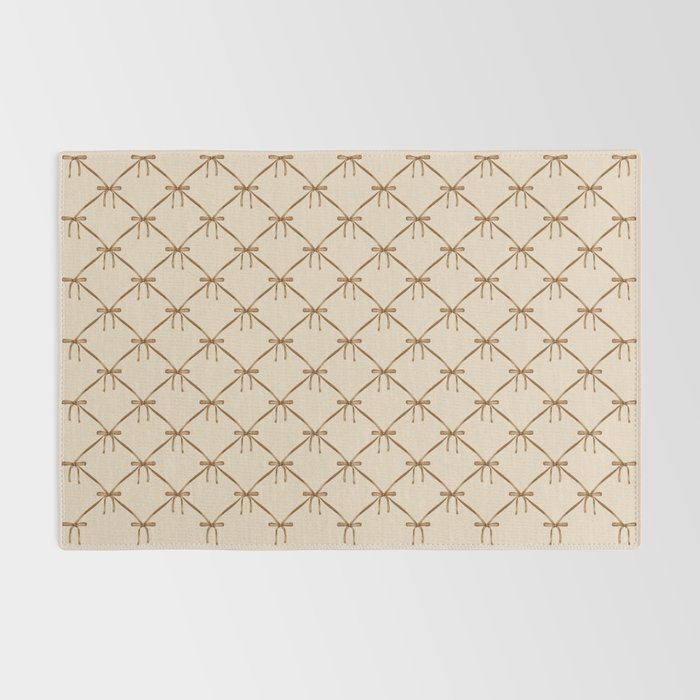 Bows & Ribbons Pattern LVI Neutral Beige Rug Gallery Image 2