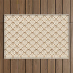 Bows & Ribbons Pattern LVI Neutral Beige Outdoor Rug Gallery Image 1