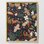 Christmas night forest ornaments Serving Tray Gallery Image 1