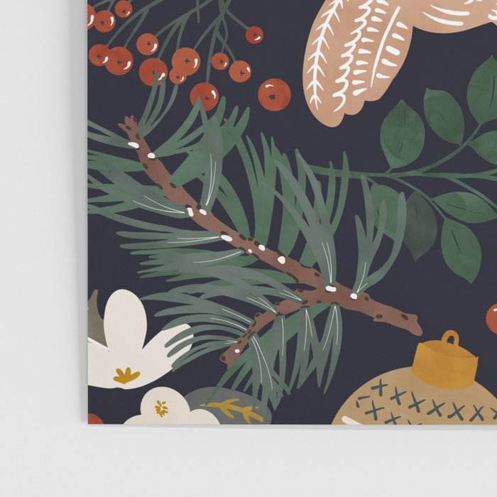 Christmas night forest ornaments Poster Gallery Image 3