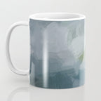 Cloud Reflection - Gray Blue Lake White Green Mountain Reflection Abstract Nature Painting Art Print Coffee Mug Gallery Image 3