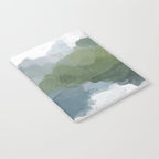Cloud Reflection - Gray Blue Lake White Green Mountain Reflection Abstract Nature Painting Art Print Notebook Gallery Image 2