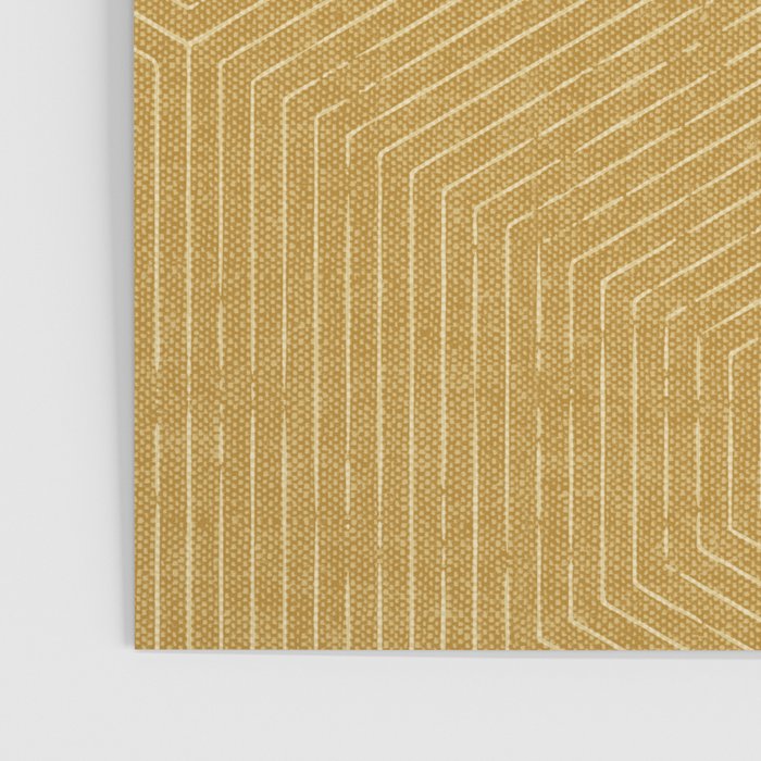 boho hexagon stripes - mustard Poster Gallery Image 3