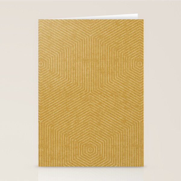 boho hexagon stripes - mustard Stationery Card Gallery Image 2