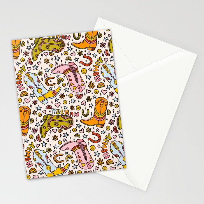 Rainbow Cowboy Boots Print Stationery Card Gallery Image 2