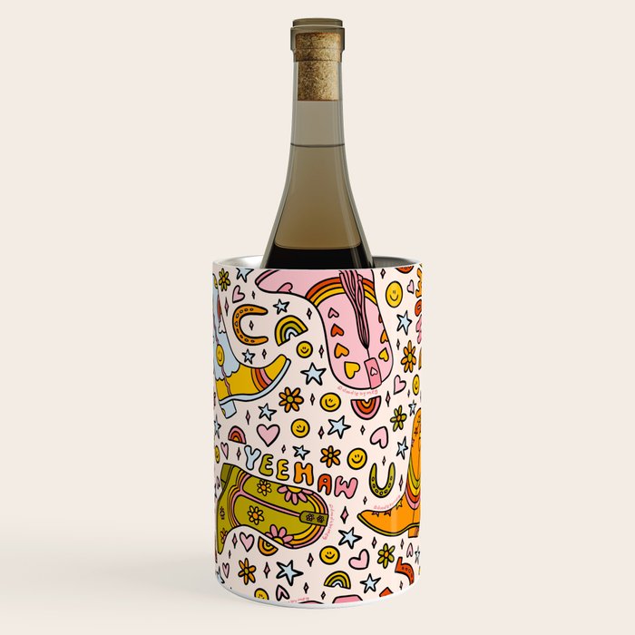 Rainbow Cowboy Boots Print Wine Chiller Gallery Image 1