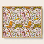 Rainbow Cowboy Boots Print Serving Tray Gallery Image 1