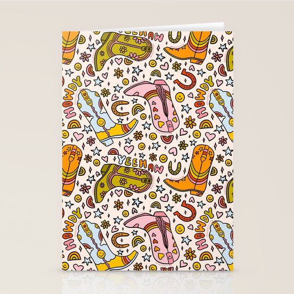 Rainbow Cowboy Boots Print Stationery Card Gallery Image 2
