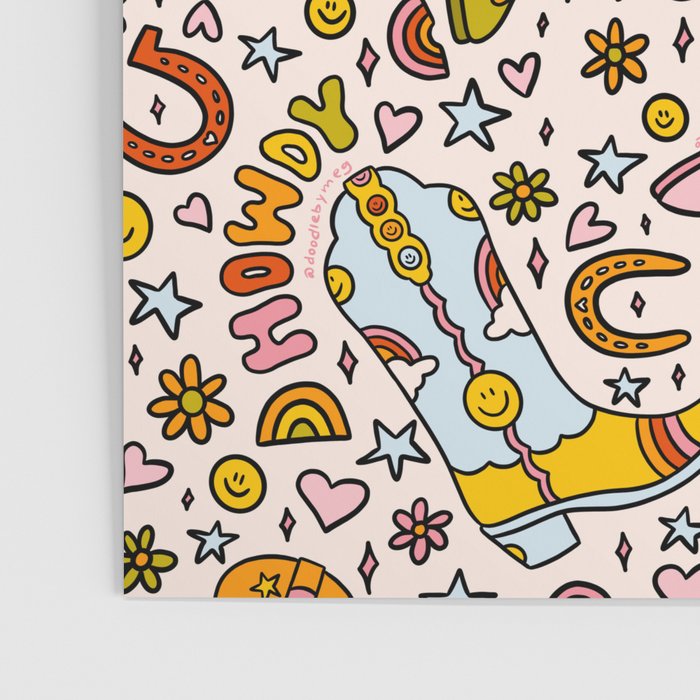 Rainbow Cowboy Boots Print Poster Gallery Image 3
