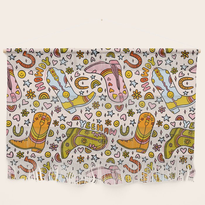Rainbow Cowboy Boots Print Wall Hanging Gallery Image 1