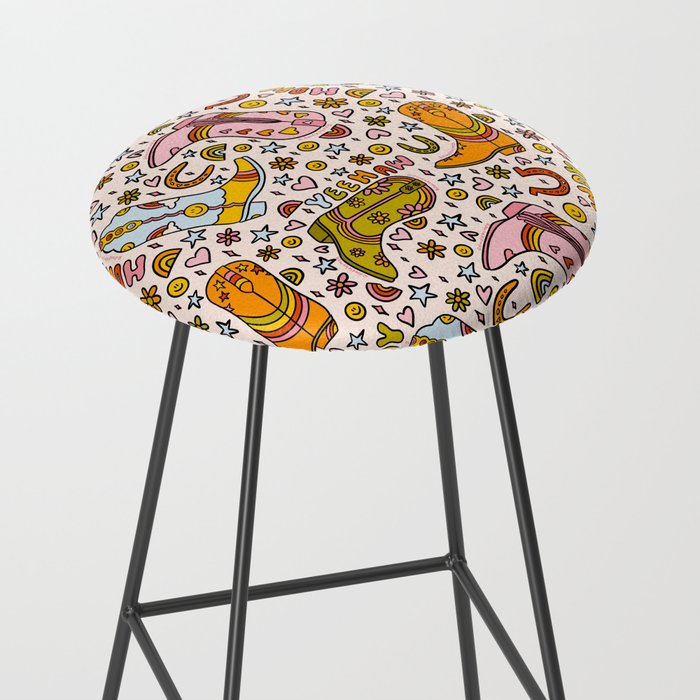 Rainbow Cowboy Boots Print Stool Gallery Image 2