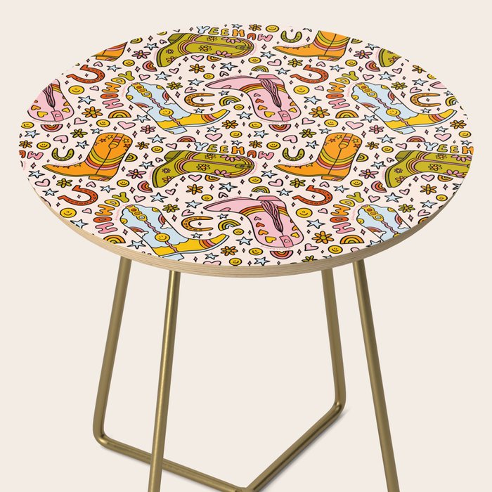 Rainbow Cowboy Boots Print Side Table Gallery Image 2
