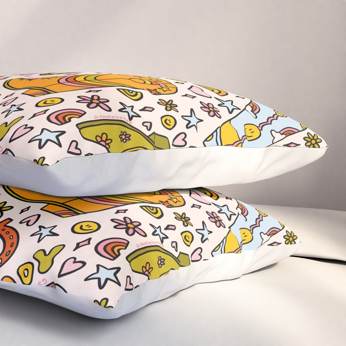 Rainbow Cowboy Boots Print Pillow Sham Gallery Image 3