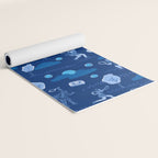 Let's Play Tennis in Navy Blue Yoga Mat Gallery Image 2