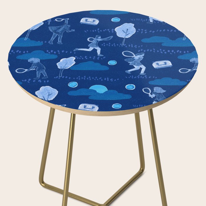 Let's Play Tennis in Navy Blue Side Table Gallery Image 2