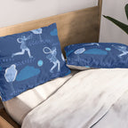 Let's Play Tennis in Navy Blue Pillow Sham Gallery Image 2