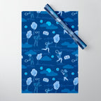 Let's Play Tennis in Navy Blue Wrapping Paper Gallery Image 1