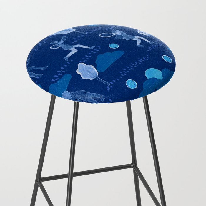 Let's Play Tennis in Navy Blue Stool Gallery Image 2