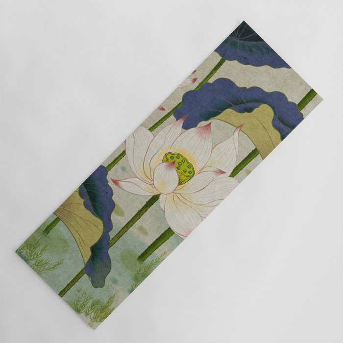 Lotus flowers B - Minhwa-Korean traditional/folk art Yoga Mat Gallery Image 1