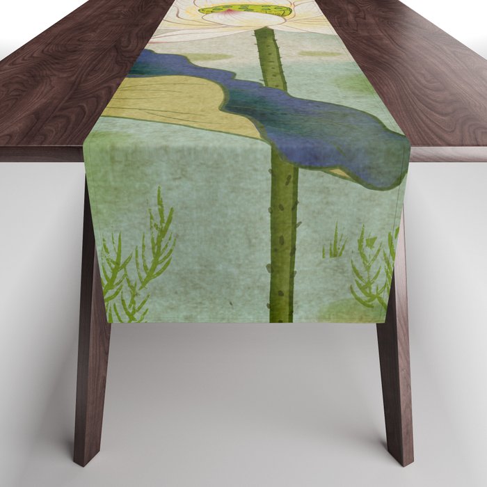 Lotus flowers B - Minhwa-Korean traditional/folk art Table Runner Gallery Image 1