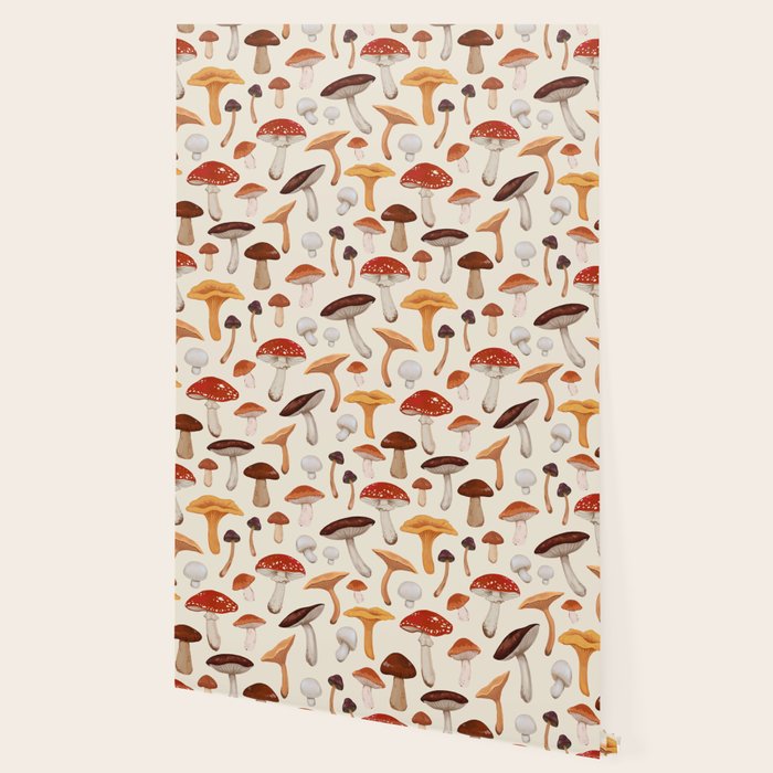Mushroom Medley Pattern - Neutral Wallpaper Gallery Image 2