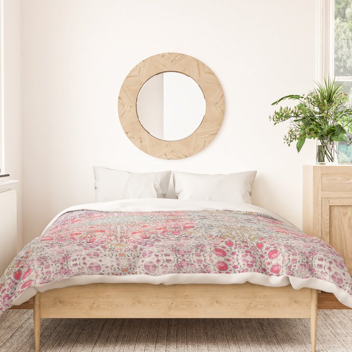 N258 - Vintage Glam Farmhouse Boho Traditional Floral Moroccan Style Duvet Cover Gallery Image 3