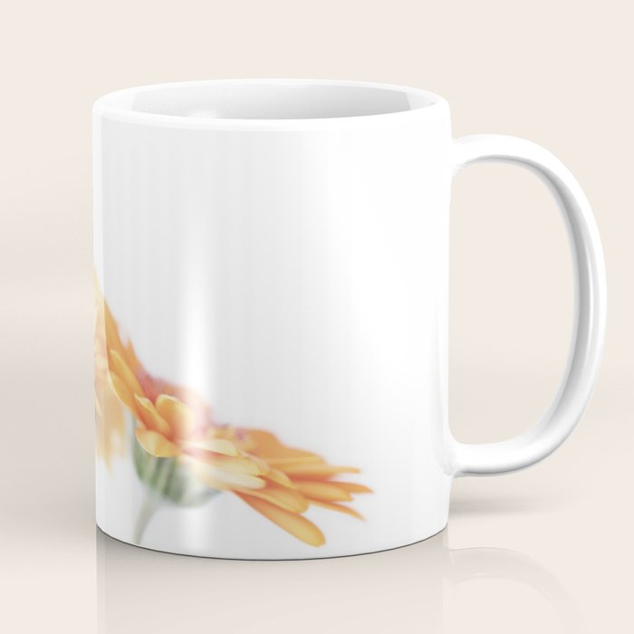 Orange hazy gerbera daisy  Floral spring and summer nature photography  Coffee Mug Gallery Image 1