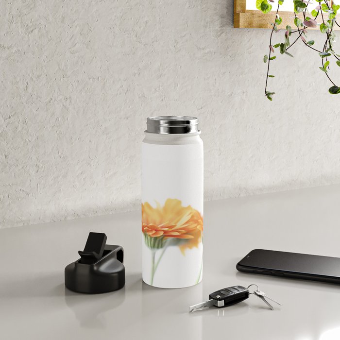 Orange hazy gerbera daisy  Floral spring and summer nature photography  Water Bottle Gallery Image 4