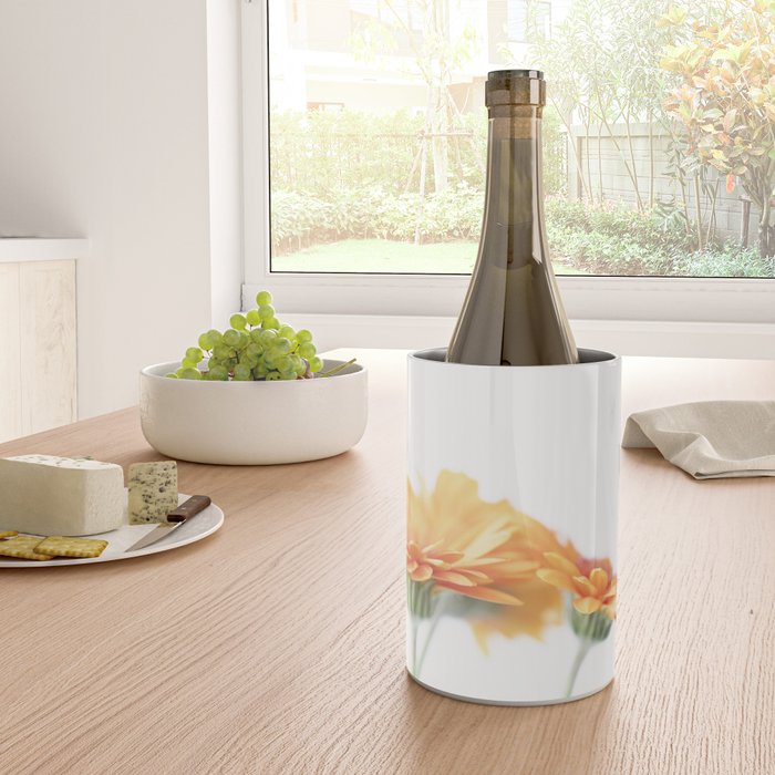 Orange hazy gerbera daisy  Floral spring and summer nature photography  Wine Chiller Gallery Image 4