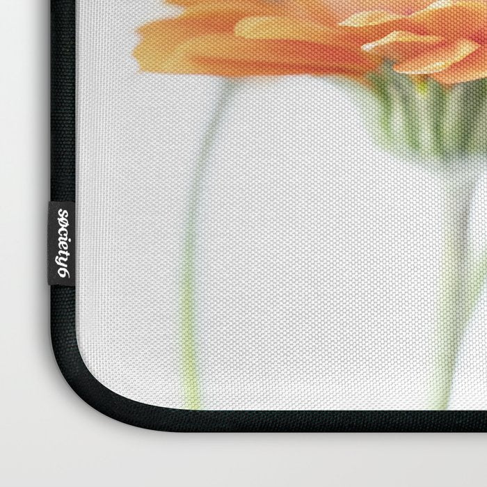 Orange hazy gerbera daisy  Floral spring and summer nature photography  Laptop Sleeve Gallery Image 3