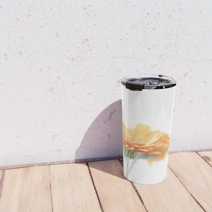 Orange hazy gerbera daisy  Floral spring and summer nature photography  Travel Mug Gallery Image 4