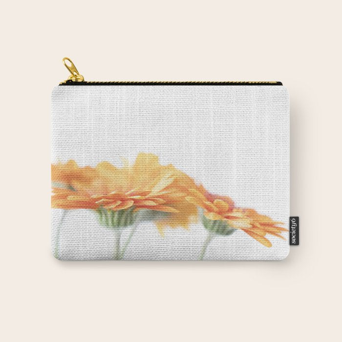 Orange hazy gerbera daisy  Floral spring and summer nature photography  Carry All Pouch Gallery Image 1
