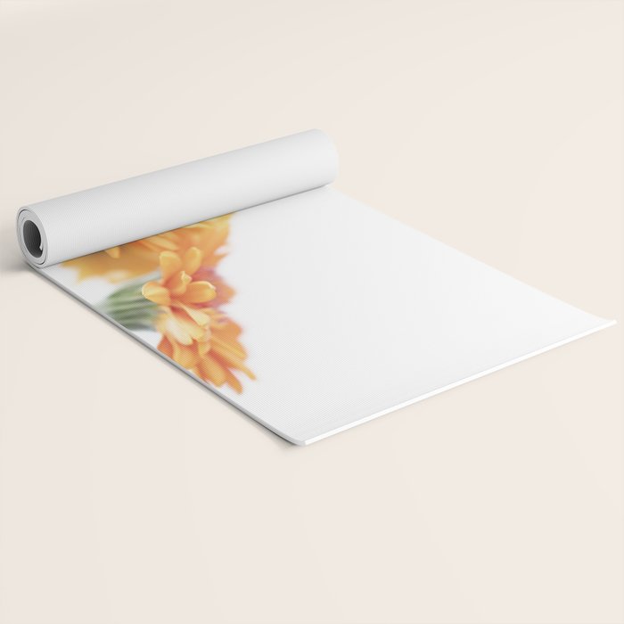 Orange hazy gerbera daisy  Floral spring and summer nature photography  Yoga Mat Gallery Image 2