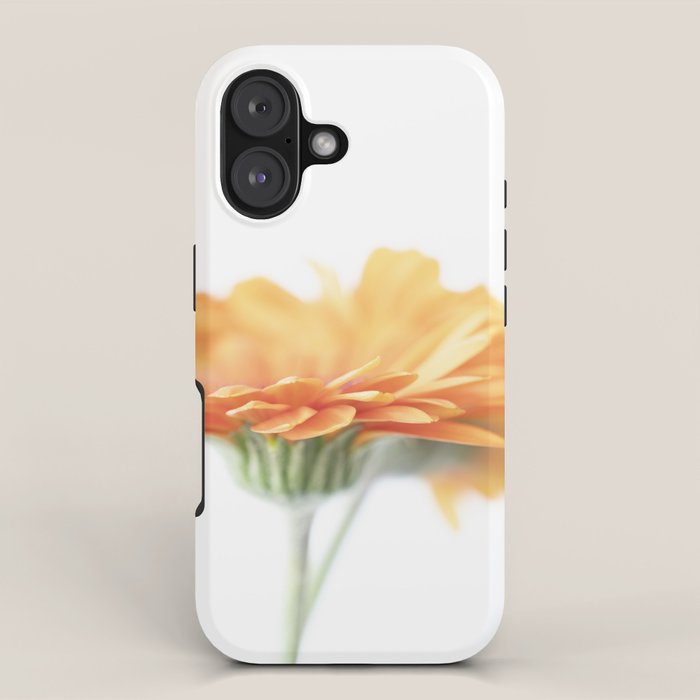 Orange hazy gerbera daisy  Floral spring and summer nature photography  iPhone Case Gallery Image 1