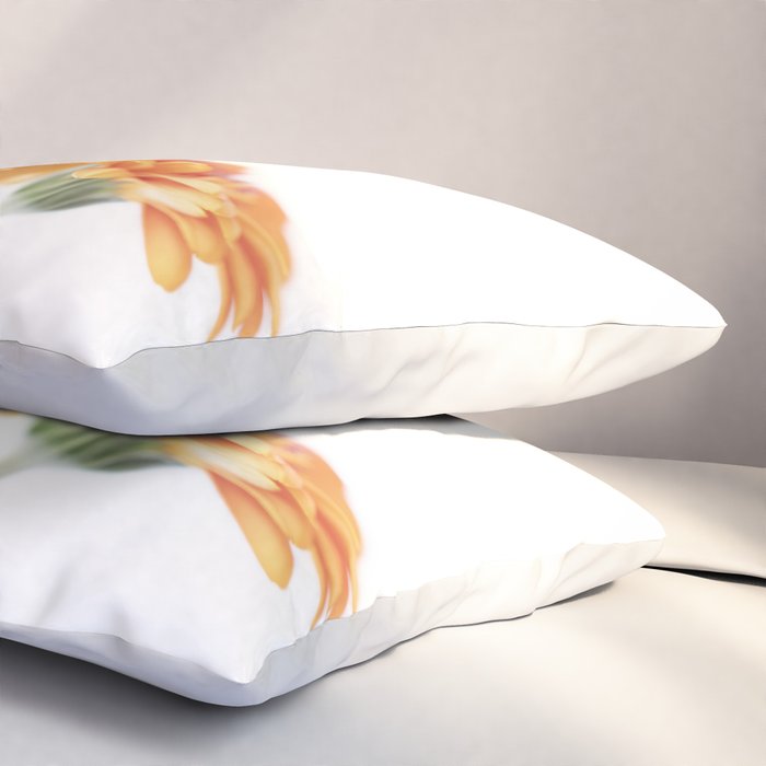 Orange hazy gerbera daisy  Floral spring and summer nature photography  Pillow Sham Gallery Image 3