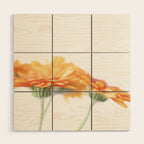 Orange hazy gerbera daisy  Floral spring and summer nature photography  Wood Wall Art Gallery Image 1