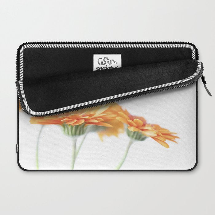 Orange hazy gerbera daisy  Floral spring and summer nature photography  Laptop Sleeve Gallery Image 2