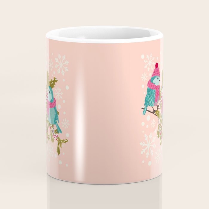Winter Birds in Festive Scarves Coffee Mug Gallery Image 4