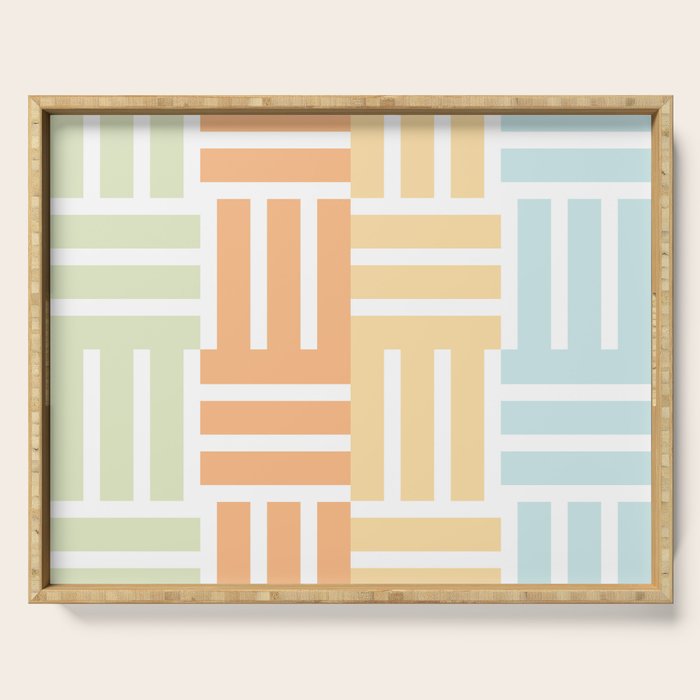 Grid on Pastels Serving Tray Gallery Image 1