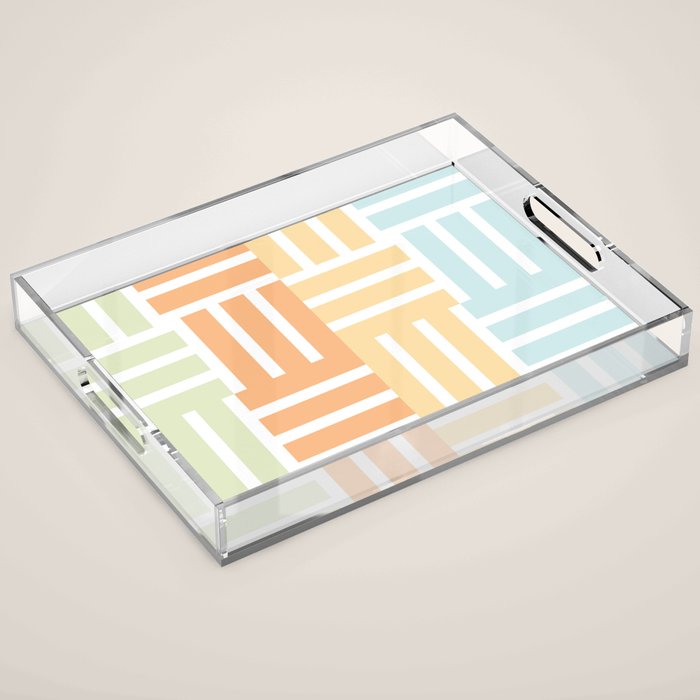 Grid on Pastels Acrylic Tray Gallery Image 1