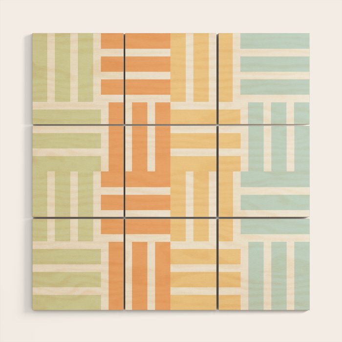 Grid on Pastels Wood Wall Art Gallery Image 1
