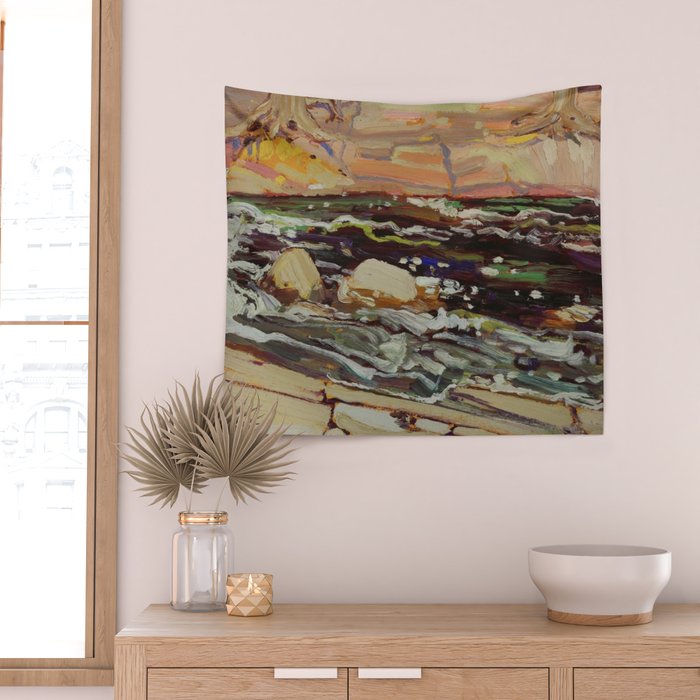 Tom Thomson Dark Waters spring 1916 Canadian Landscape Artist Wall Tapestry Gallery Image 2