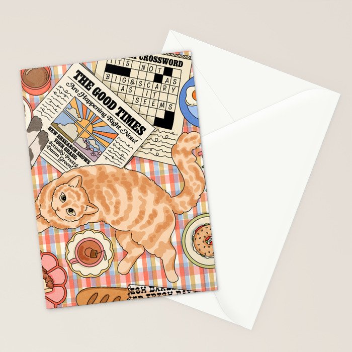 Breakfast With Cats Stationery Card Gallery Image 2