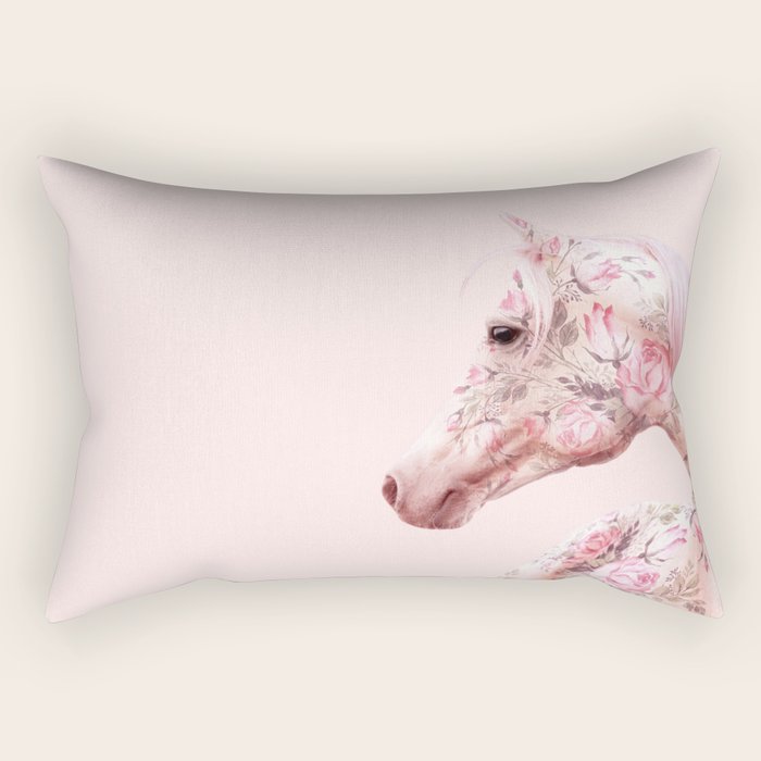 FLORAL HORSE Rectangular Pillow Gallery Image 1